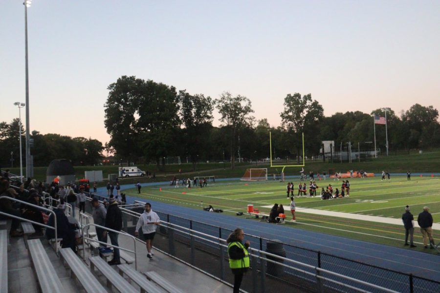 Lower turnout for the Football and Cheerleading team’s senior night on a cold night.